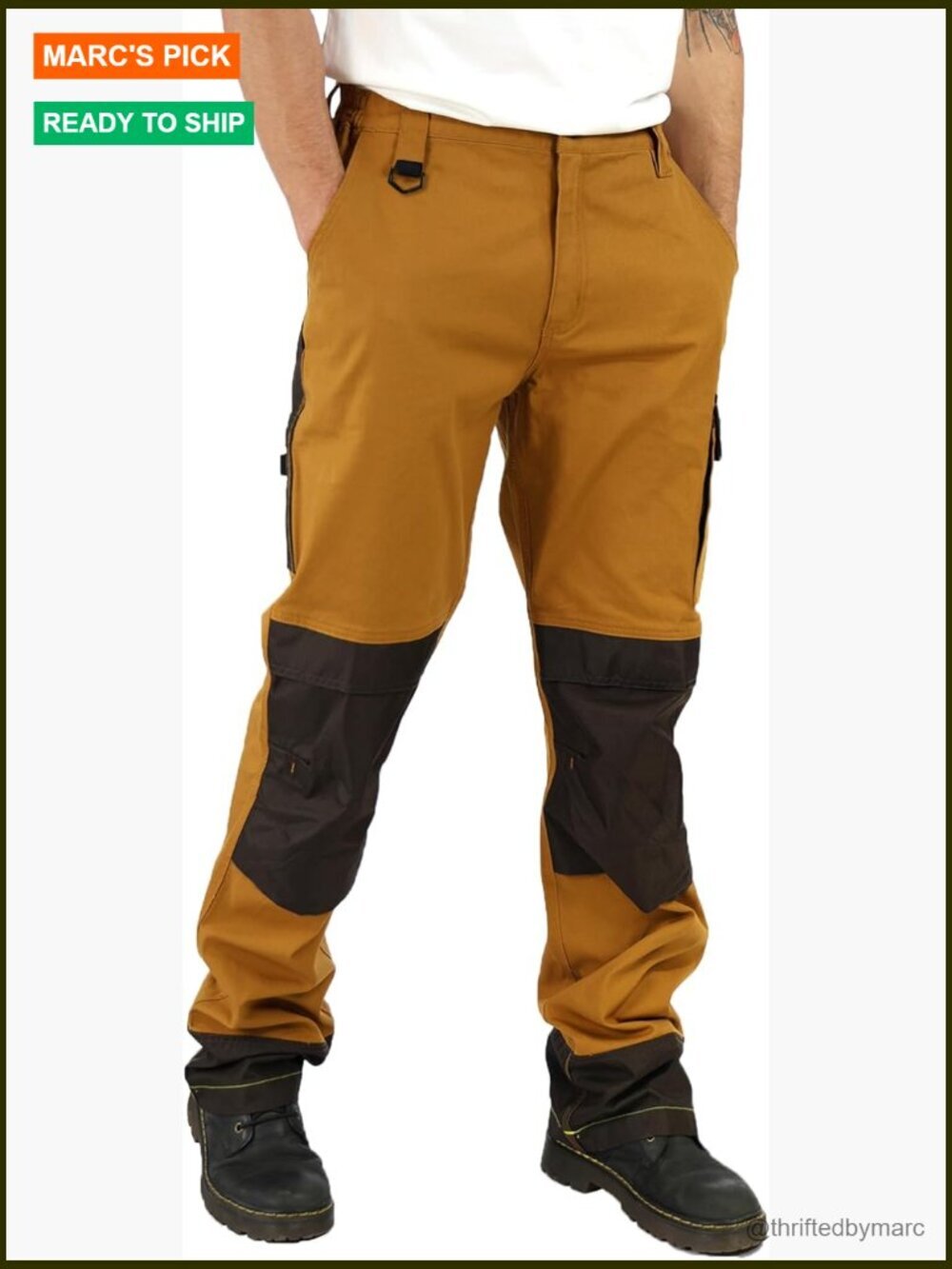 Men's Cargo Construction Flex Work Pant Double Knee Reinforcement Stretch